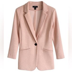 Metaphor Pink Lightweight Knit Blazer One-Button Business Casual Jacket XS